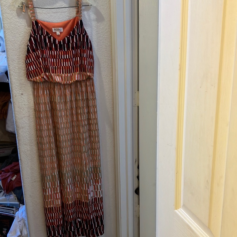 FINAL MARKDOWN Maxi Soho Multicolor Striped Dress medium
